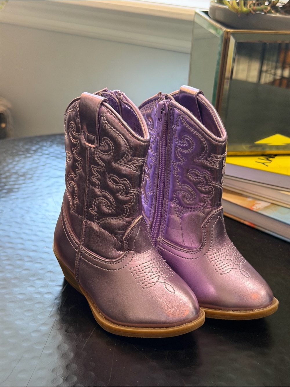 Tucker + Tate Metallic Purple Girls' Cowboy Boots
